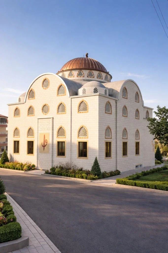 Bakır kubbe ve cami alemleri — referans proje görseli